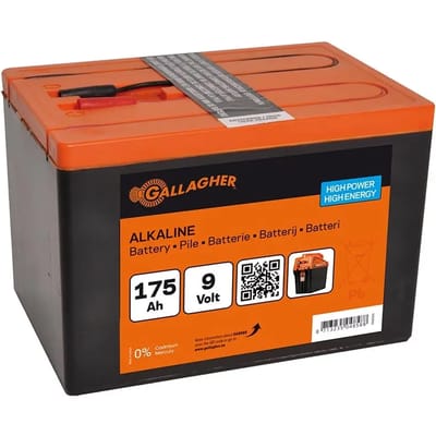 Gallagher PowerPack Alkaline Batterij 9V (175Ah) - Langdurige stroomvoorziening voor afrasteringen