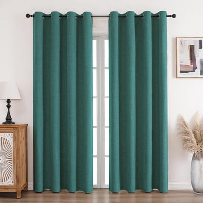 Dailygoods- Verduisteringsgordijnen 100% Ondoorzichtig - Set van 2 - Linnen met Ringen - Koudebescherming - Geluidsisolatie - 229 x 167 cm (h x b) - Gordijnen