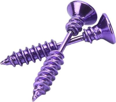 Fako Bijoux® - Oorbellen - Schroef - Schroeven - Paars