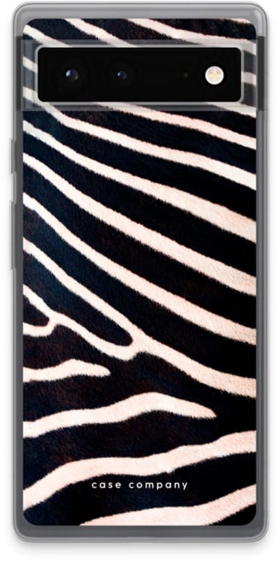 Case Company® - Hoesje geschikt voor Google Pixel 6 hoesje - Zebra - Soft Cover Telefoonhoesje - Bescherming aan alle Kanten en Schermrand