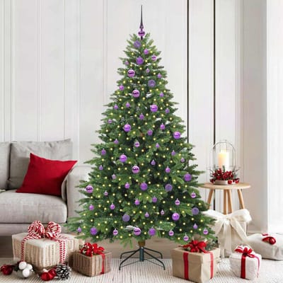 vidaXL - Kunstkerstboom - met - 300 - LED - met - standaard - Groen - 180 - cm - PE - en - PVC