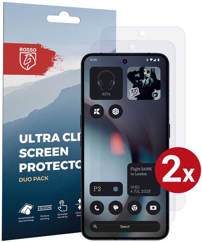 Rosso Screen Protector Geschikt voor Nothing Phone (3) | Ultra Clear Duo Pack | TPU Folie | Case Friendly Beschermfolie | 2 Stuks