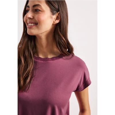 Shirt met ronde hals en decoratieve tape