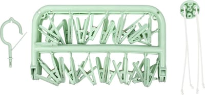 Benson Droogcarrousel - groen - kunststof - 32 clips/knijpers - 30 x 40 cm - droogmolen
