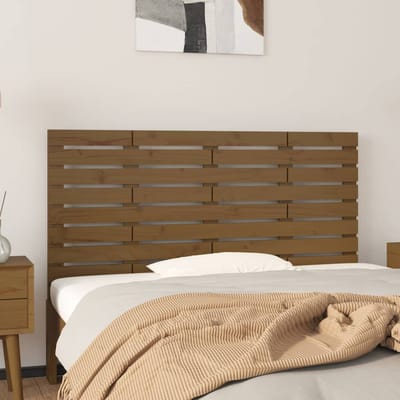 vidaXL - Hoofdbord - wandmontage - 126x3x63 - cm - grenenhout - honingbruin