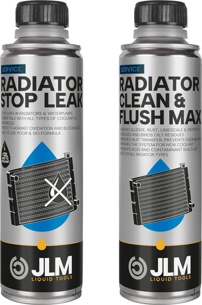 JLM Koelsysteem Onderhoudspakket - Clean & Flush en Radiator Stop Leak - Reinigt en Dicht Lekken - 2x 250ml