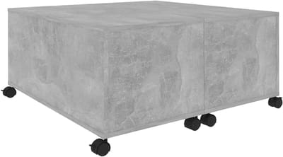 Salontafel - Woonkamertafel - Woonkamer Inrichten - Vergrendelbaar Opbergvak - 75x75x38 cm - Betongrijs