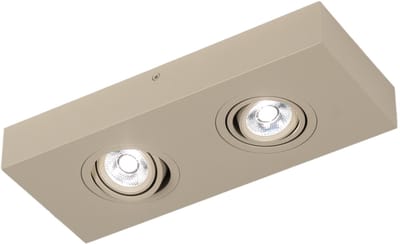 Lumidora Opbouwspot 75445 - PURE - 2 Lichts - Ingebouwd LED - 6.0 Watt - 600 Lumen - 2700 Kelvin - Beige - Zand - Metaal - Badkamerlamp