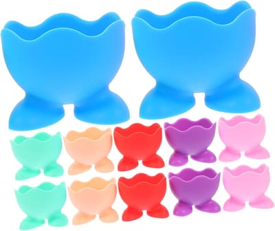 Siliconen Eierdopjes - Kleurrijke Eierhouders - Ontbijt Thuis - Veilig Breukbestendig - 5x4cm - Diverse Kleuren