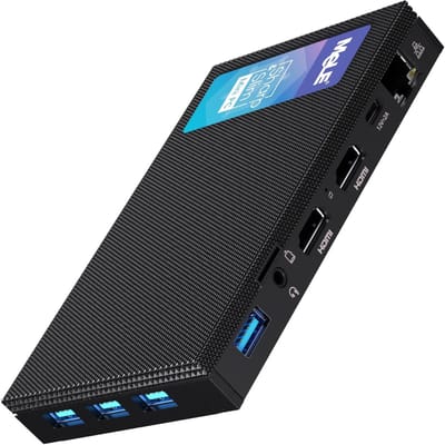 Mini PC - Micro Computer Desktop - Kantoor Werk - Ventilatorloos Ontwerp - 256 GB - Zwart