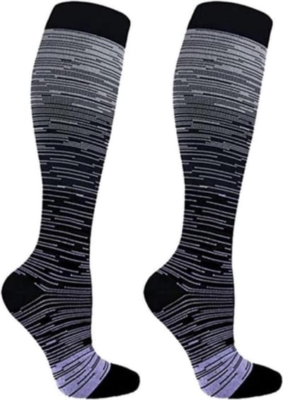 New Age Devi - "Duopack Compressie-/Steunkousen | Unisex | Zwart | Maat 41-46"