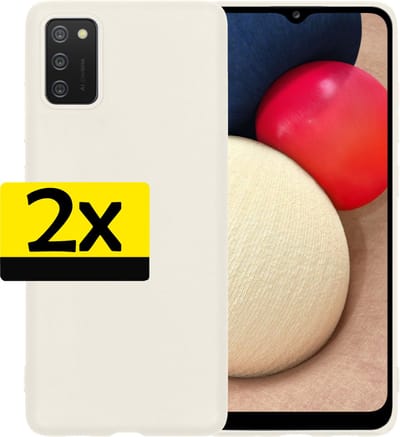 Hoesje - 2 Stuks - Geschikt voor Samsung Galaxy A03s - Sterk & Shockproof - Case Siliconen - Back Cover - Telefoon Hoes - Telefoonhoesjes - Wit