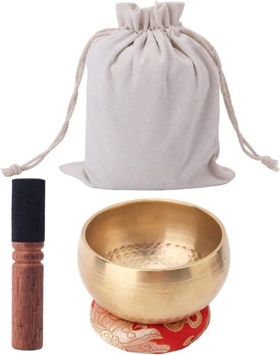 Tibetaanse Klankschalen Set van 11 cm voor Meditatie, Healing en Yoga met Pad en Houten Hamer voor Chakra Balans en Mindfulness