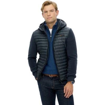 Superdry - Storm Hybrid fleecejack met capuchon - Heren - Gewatteerde jassen