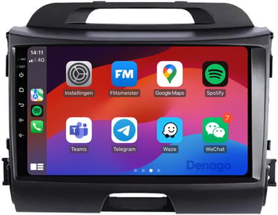 CarPlay autoradio geschikt voor Kia Sportage | 2010 t/m 2015 | Android 13 | Draadloos Apple CarPlay & Android Auto | 2GB + 32GB | QuadCore processor | Denago DNG-A33 | 2025 model | 2010 2011 2012 2013 2014 2015 | Bluetooth & Wifi