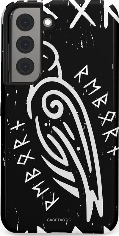 Casetastic Hoesje Geschikt voor Samsung S22 - Stijlvolle Beschermende Duo-layer Case - Runische Symboliek