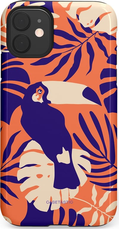 Casetastic Hoesje Geschikt voor Apple iPhone 11 - Stijlvolle Beschermende Duo-layer Case - Paradijs Toekan