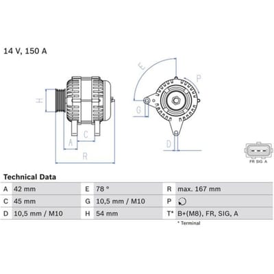 Dynamo / Alternator BOSCH 0 986 049 071