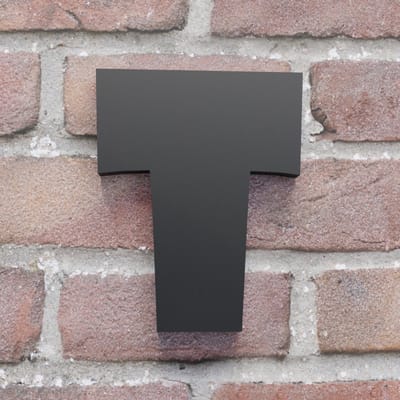 Huisnummer Showcard T zwart - Huisnummerbord - 10 cm - zelfklevend