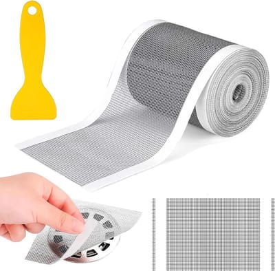 SnelShoppen - Drain Disposable Hair Catcher 10 cm x 10 m - Douche Haar Strainer, Afvoer Haar Vang Sticker met Plastic Spatel - Huishoudelijke Hulp voo