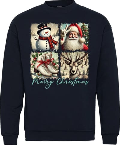 Kersttrui Retro Christmas | Foute Kersttrui Dames Heren | Kerstcadeau | Kerstpakket | Navy | maat XS