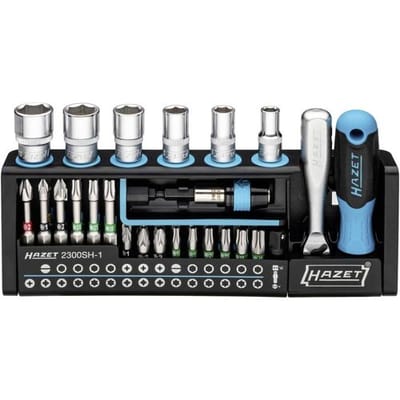 Hazet SmartHolder 2300SH-1 Bitset 39-delig Plat, Kruiskop Phillips, Kruiskop Pozidriv, Inbus, Binnen-Torx, Dop (zeskant) Incl. bithouder