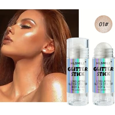 Glitter Highlighter Stick Body Shimmer 3D Gezicht Lichaam Sparkle Highlighter Verhelderend Muziekfestival Shimmer Poeder Make-up black