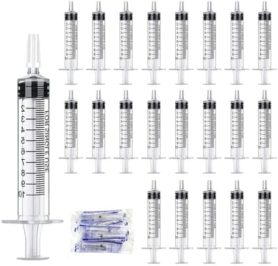 Set van 24 steriele spuiten van 10 ml, wegwerp spuiten voor planten, huisdieren en laboratoria