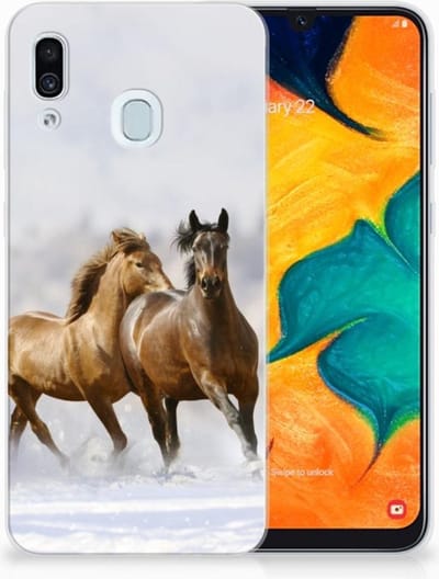 Samsung Galaxy A30 TPU Hoesje Paarden