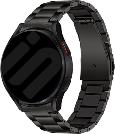 Strap-it Titanium smartwatch bandje - geschikt voor Huawei Watch GT 2 42mm / GT 3 42mm / GT 3 Pro 43mm - zwart