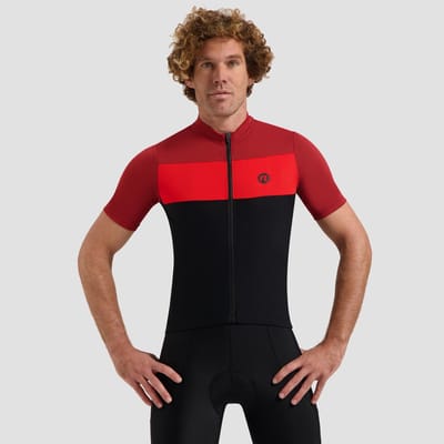 Rogelli Core Block Heren Fietsshirt - Korte mouw - Bordeaux/Rood
