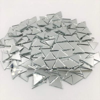 Driehoekige spiegel mozaïek tegels 12mm - Set van 120 zilveren tegels