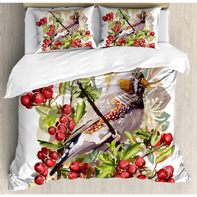 Decoratie Vliegende Vogels Beddengoed Set Dekbed Dekbedovertrek Kussenslopen Groep Schattige Kolibries Op Een Beddengoedovertrek Tweepersoons Bed Set EU single(135x200cm)