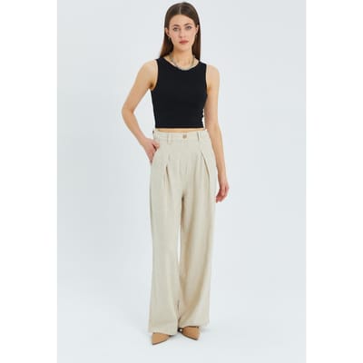Hoge Taille Plissé Palazzo Broek