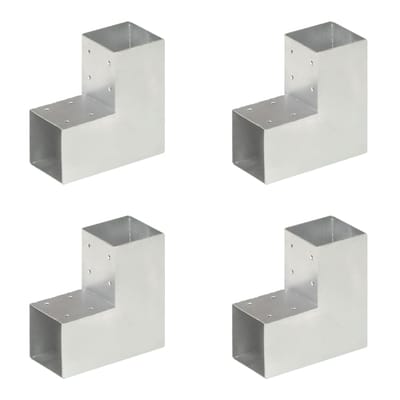 vidaXL - Paalverbindingen - 4 - st - L-vorm - 91x91 - mm - gegalvaniseerd - metaal