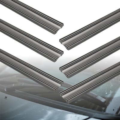 Set van 6 vervangende rubberen ruitenwissers, aanpasbare 800 mm, voor optimale zichtbaarheid en veiligheid, geschikt voor alle voertuigen