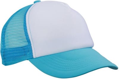 Myrtle Beach Volwassenen Unisex 5 Panel Polyester Mesh Cap (Wit/Stijlvol Blauw)