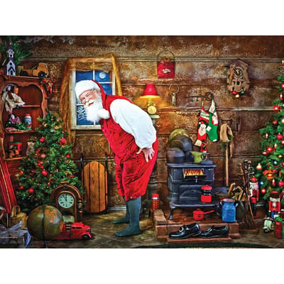 DIY diamant borduurwerk kruissteek diamant schilderij huis decoratieve geschenken handwerk Santa's Home 20X30CM brown