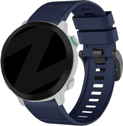 Bandz siliconen band met gesp geschikt voor Garmin Fenix 5 (Plus) / 6 (Pro) / 7 / 8 - 47mm / E / Forerunner 745 / 935 / 945 / 955 / 965 / Quatix 5-6-7 - Hoogwaardig siliconen bandje - Silicone band met gespsluiting - donkerblauw