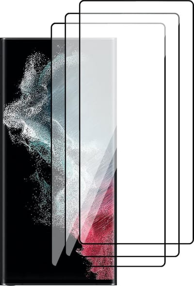 Screenprotector geschikt voor Samsung Galaxy S22 Ultra - PET Glasfolie Beschermglas Screen Protector - 3 Stuks