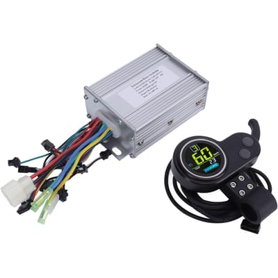 Contrôleur de Moteur Brushless à Vitesse 450W 48V 60V avec Accélérateur au Pouce avec Écran Couleur Rond LCD pour Vélo Électrique Scooter gray