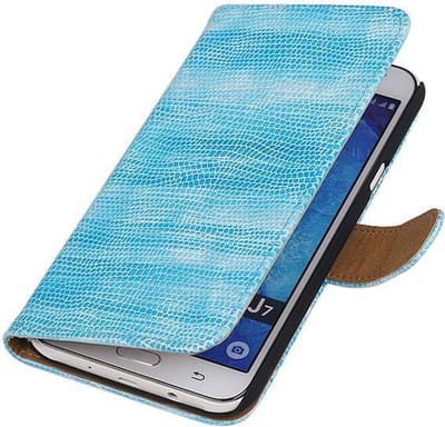 Samsung Galaxy J7 Bookstyle Wallet Hoesje Mini Slang Blauw - Cover Case Hoes