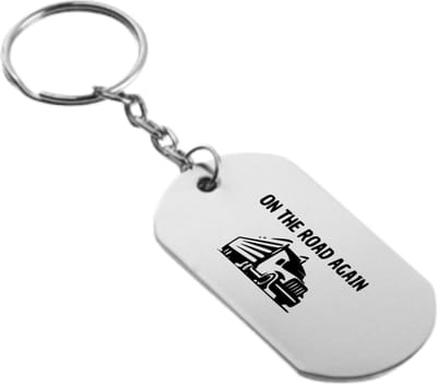 Akyol - on the road again sleutelhanger - Vrachtwagen chauffeur - cadeau vrachtwagenchauffeur - leuk cadeau voor de beste cadeau vrachtwagenchauffeur om te geven - verjaardag cadeau vrachtwagenchauffeur - 54 x 29mm