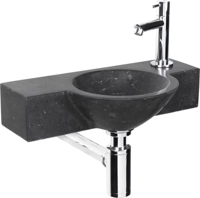 Differnz Teti fonteinset - 40x23x8cm - Rond - 1 kraangat - Zwart