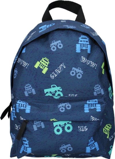 Prêt Best Buddy Rugzak Kind Jongen Auto's - Basisschool - Blauw - Stoere Rugtas Monstertrucks
