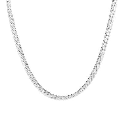 Bijoutheek Collier Schakel Motief Silver