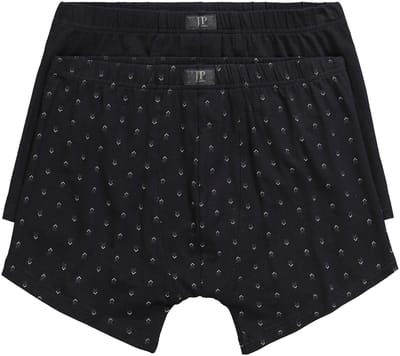 JP 1880 - Heren - Midpants FLEXNAMIC® OEKO-TEX set van 2 onderbroek - Zwart - Maat 3XL