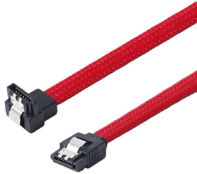 Nereb – SATA 3.0 Kabel met Haakse Aansluiting – 30 cm – 6Gb/s – 26AWG – 7-Pins Data Kabel voor SSD & HDD – Hoge Snelheid – SATA III