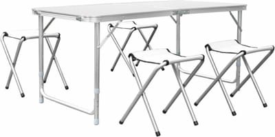 Happyment Picknicktafel - 4 personen - Inklapbaar - Camping klaptafel - Kinderen & volwassenen - Verstelbaar in hoogte
