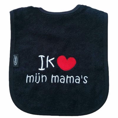 Zwarte slab met "Ik hou van mijn mama's"